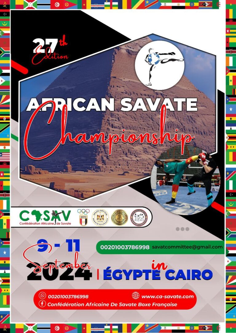 27ème Championnat Africain de Savate au Caire : Un Événement à Ne Pas Manquer